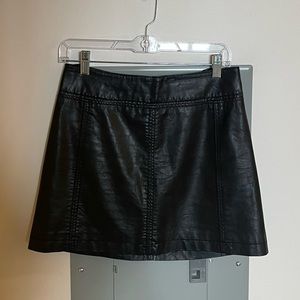 Free People Vegan Leather Mini Skirt